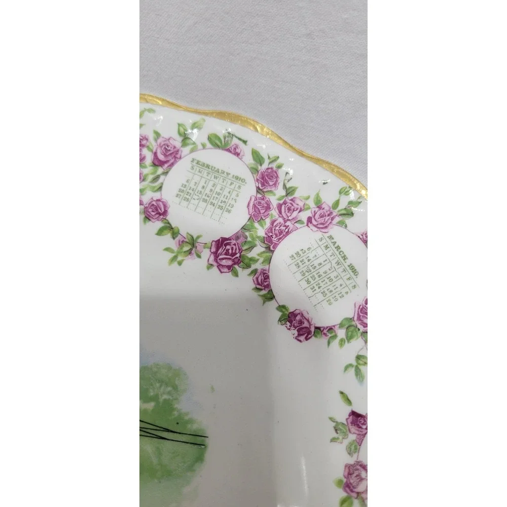 Antique 1910 advertising calendar plate produced for 
